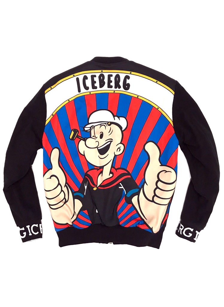 Iceberg Bomber Jacket with Cartoon Details and Logo