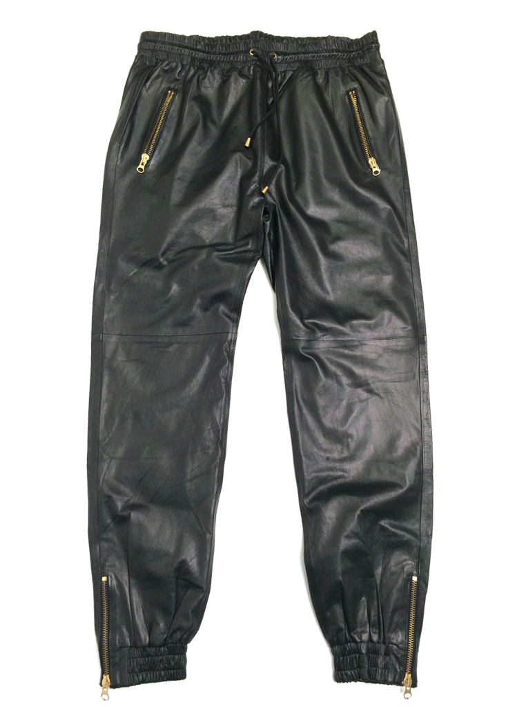 Moda404 Classic Leather Jogger Black